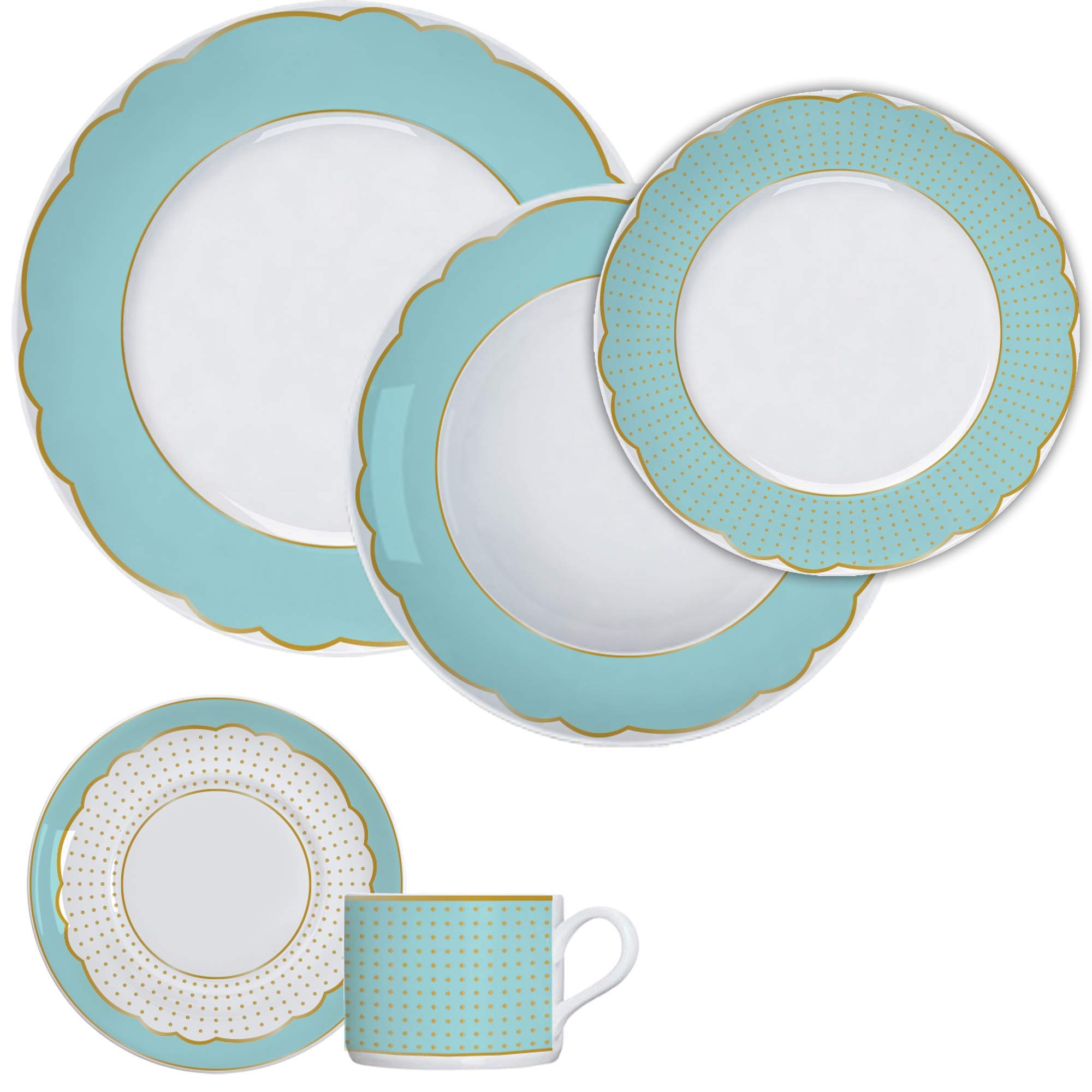 Germer, Jogo de jantar completo em porcelana, Modelo Versa